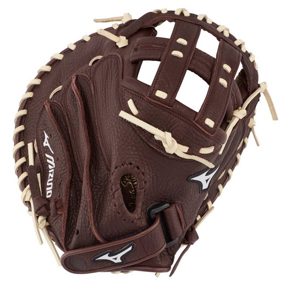 Catchers Mitt Mizuno Softball Franchise Series Fastpitch 34" - Mulher - Cafes/Prateadas - VPSIH4203